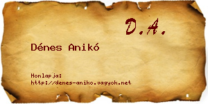 Dénes Anikó névjegykártya